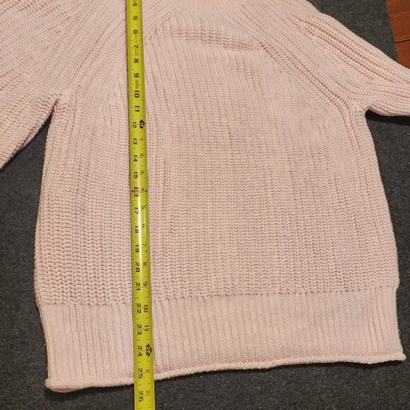 NWT - J Crew Pink Mock Neck 100% Cotton Sweater, Medium - Picture 4 of 7